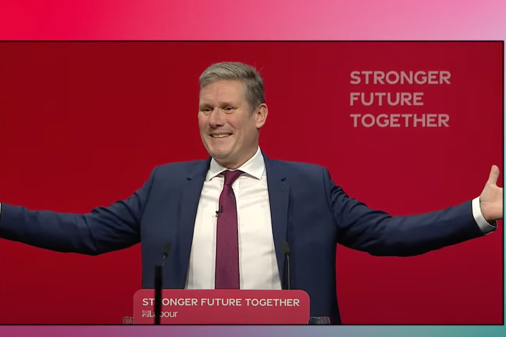 Keir Starmer delivering his keynote speech at the Labour conference PHOTO Labour Party, YouTube