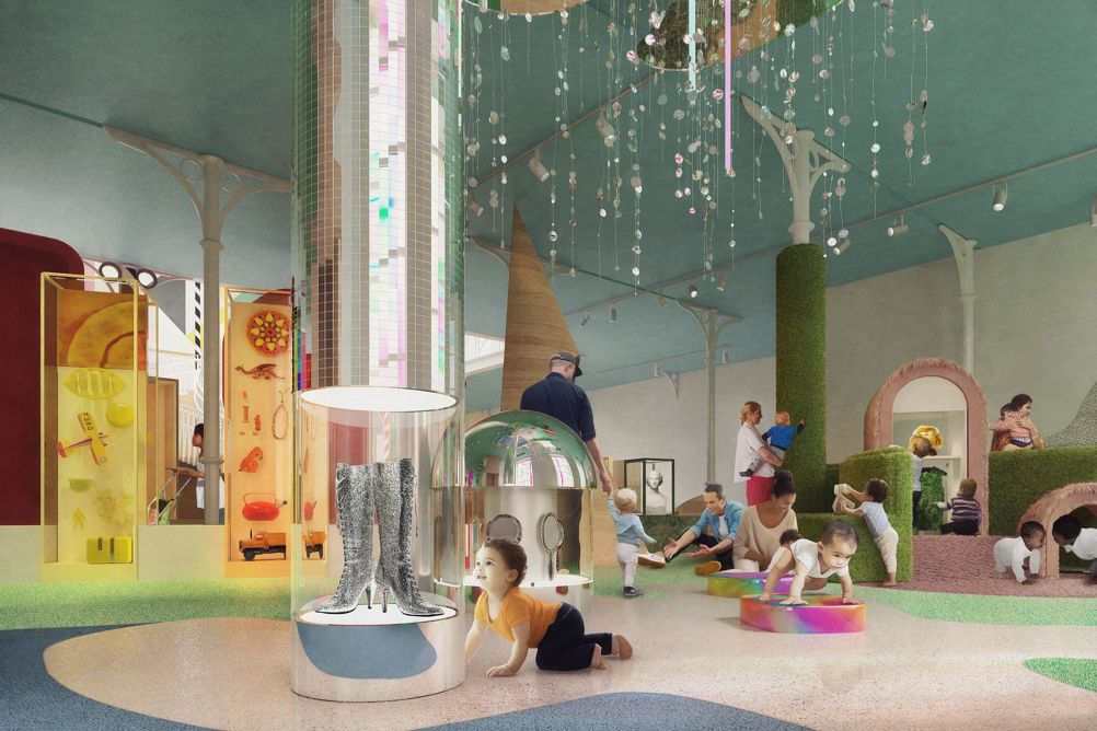 A render of the 'pre-walker and toddler zone' at the Young V&A, the new name for the V&A Museum of Childhood in Bethnal Green, which is to reopen after a redesign and refurbishment in 2023 PHOTO V&A